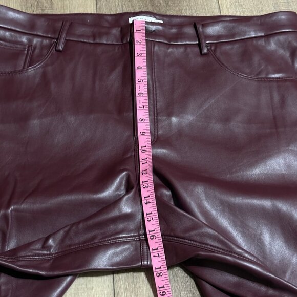 Good American Faux Leather Pants Plus Size 26 Burgundy Wine - Picture 9 of 13